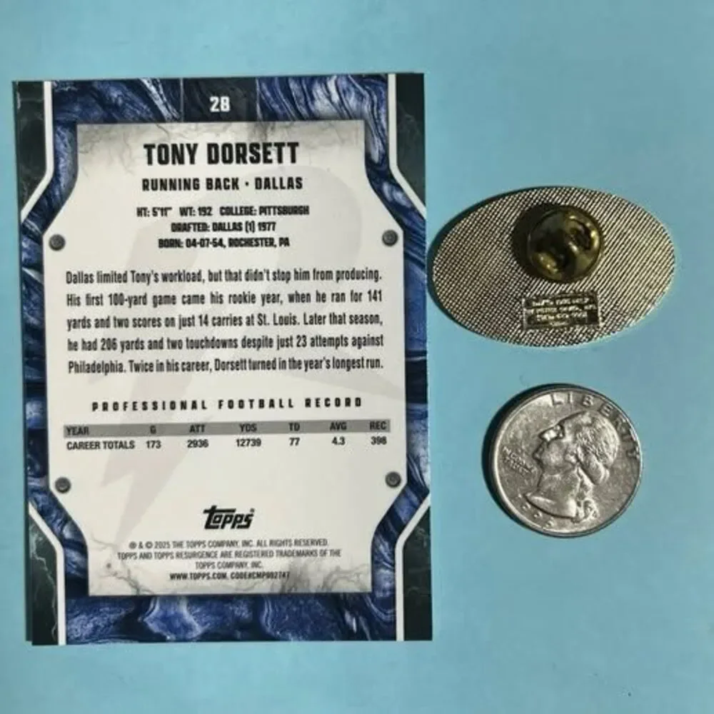 Super Bowl XXX Collectable  Pin 1996 Arizona NFL-+ Tony Dorsett COWBOYS card